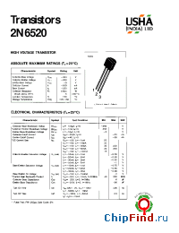 Datasheet 2N6520 manufacturer USHA